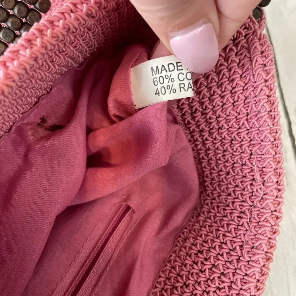 Pink Crochet Shoulder Bag